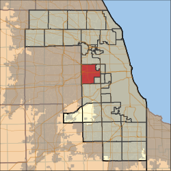 Map highlighting Proviso Township, Cook County, Illinois